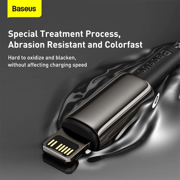Kabel Baseus Tungsten Gold Fast Charging Data Cable Type-C to iP PD 20W 2 m Black (CATLWJ-A01) - obraz 13