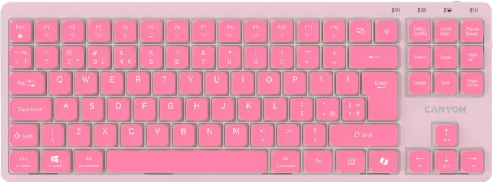 Klawiatura przewodowa Canyon OnType 10 TKL Low Profile USB Pink (CNS-HKB10P) - obraz 1