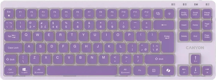 Klawiatura przewodowa Canyon OnType 10 TKL Low Profile USB Violet (CNS-HKB10V) - obraz 1