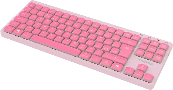 Klawiatura przewodowa Canyon OnType 10 TKL Low Profile USB Pink (CNS-HKB10P) - obraz 4