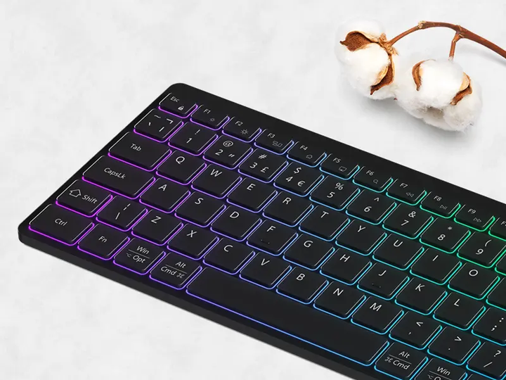 Клавіатура бездротова Canyon HKB-W11 Slim Dual Mode Wireless/Bluetooth RGB Black (CNS-HBTK11B) - зображення 10