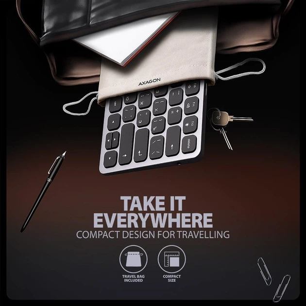 Клавіатура дротова Axagon HMC-KB 9 in 1 USB Silver/Black (HMC-KB-CRL) - зображення 9