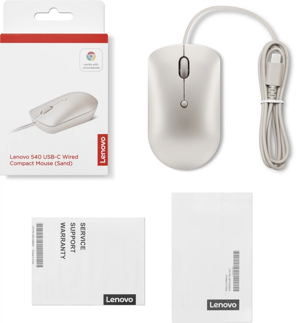 Mysz Lenovo 540 USB-C Wired Compact Mouse Sand (GY51D20879) - obraz 6