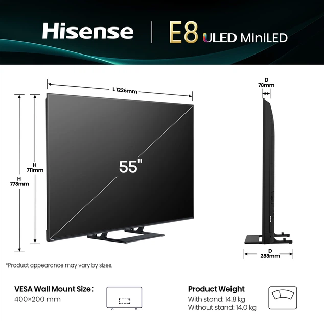 Телевізор Hisense MiniLED 55" 55E8Q - зображення 5