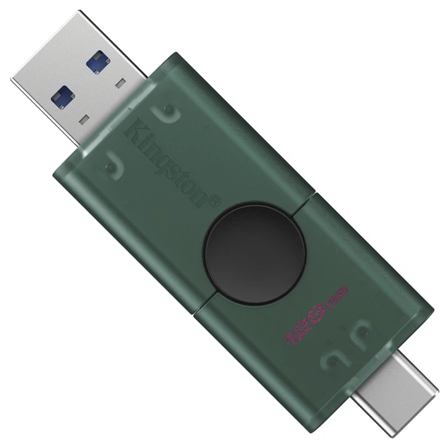 Флеш пам'ять USB Kingston DataTraveler Duo 128GB USB 3.2 Gen 1 + Type-C Black/Green (DTDEG2/128GB) - зображення 2