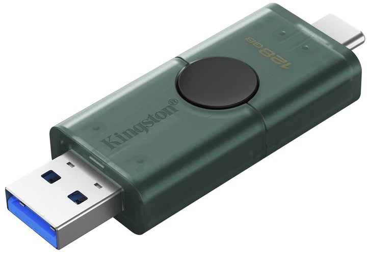 Флеш пам'ять USB Kingston DataTraveler Duo 256GB USB 3.2 Gen 1 + Type-C Black/Green (DTDEG2/256GB) - зображення 5