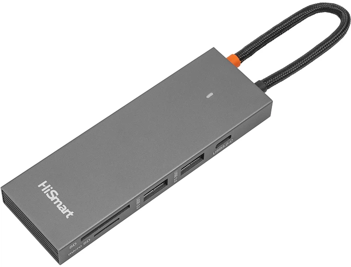 USB-hub HiSmart USB Type-C - 2 x USB 3.0 HDMI SD TF (CA913459) - obraz 3