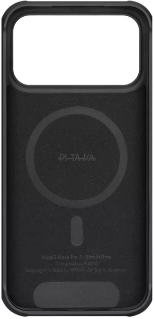 Etui plecki Pitaka Aramid ProGuard Case Twill 600D do Apple iPhone 17 Pro Max Black/Grey (KI1701MGPM) - obraz 3