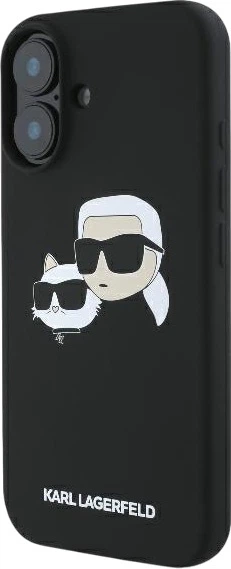 Etui plecki Karl Lagerfeld Silicone Double Heads Print MagSafe do iPhone 16 Black (3666339319526) - obraz 2