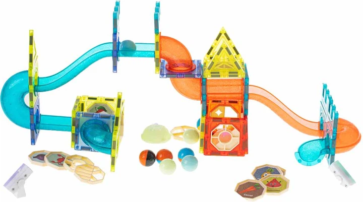 Klocki magnetyczne Dige Marble Tor Kulkowy Świecący 75 el. (5903039733350) - obraz 3