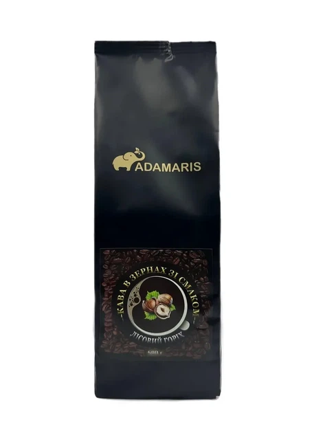 Кофе зерновой со вкусом Лесной орех собственного производства Adamaris 500 г - Фото 1 Кофе зерновой со вкусом Лесной орех собственного производства Adamaris 500 г - изображение 1