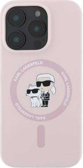 Etui plecki Karl Lagerfeld Silicone Karl&Choupette Heads Ring MagSafe do iPhone 16 Pro Max Pink (3666339318796) - obraz 2
