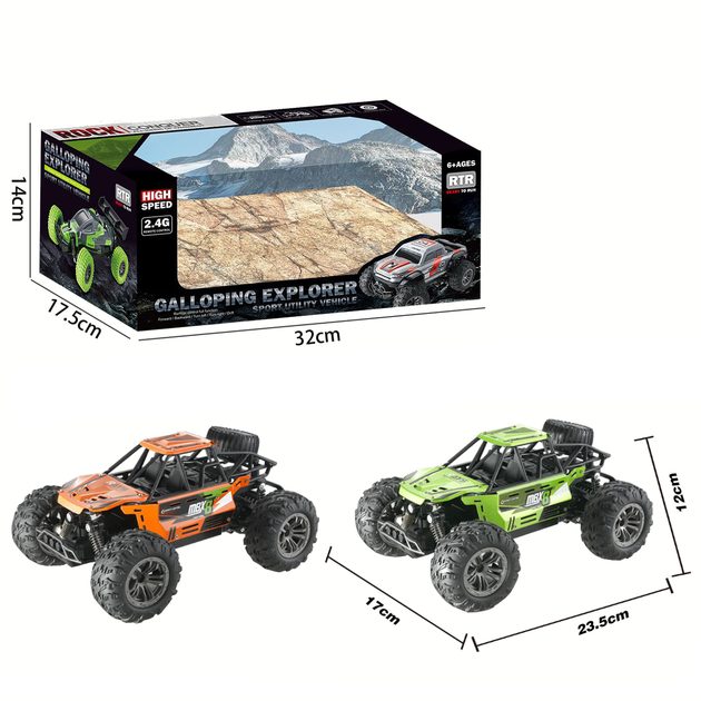 Машинка на пульте управления Big Monster Truck оранжевого цвета (9040-2F) - изображение 5