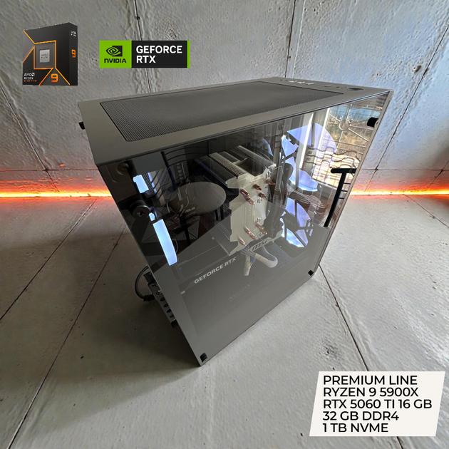Ігровий преміум ПК AMD Ryzen 9 5900X / NVIDIA RTX 5060 TI 16 GB / 32 GB DDR4 / 1 TB SSD M2 NVME / ASUS PRIME AMD 570P / CHIEFTEC POLARIS 750W / QUBE NEPTUNE - зображення 5