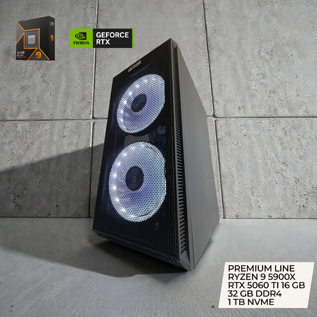 Ігровий преміум ПК AMD Ryzen 9 5900X / NVIDIA RTX 5060 TI 16 GB / 32 GB DDR4 / 1 TB SSD M2 NVME / ASUS PRIME AMD 570P / CHIEFTEC POLARIS 750W / QUBE NEPTUNE - зображення 7