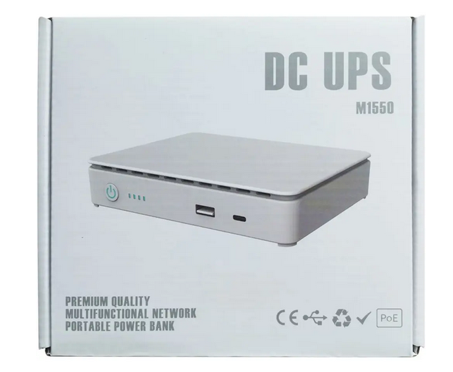 Бесперебойник для роутера 15600 mAh 35W ИБП повербанк компактный для медиаконвертера павербанк wi fi роутеров 5v 9v 12 вольт mini ups M1550 с аккумулятором источник бесперебойного питания вай фай power bank повербанки бесперебойники - изображение 10