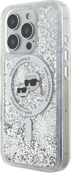 Etui plecki Karl Lagerfeld Liquid Glitter Karl&Choupette Head Magsafe do iPhone 16 Pro Max Transparent (3666339319151) - obraz 2