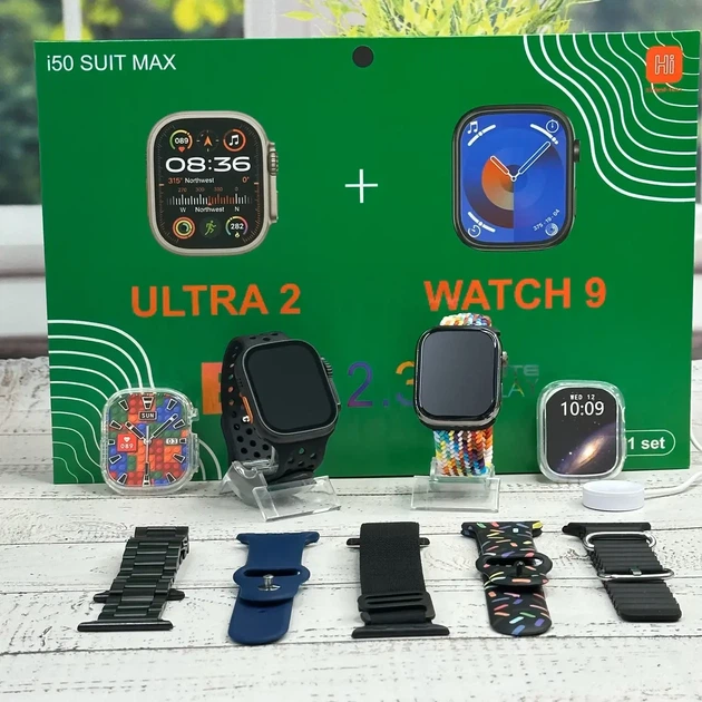 Комплект i50 Suit Max Smart Watch Ultra 2 + Smart Watch 9, Black - изображение 5