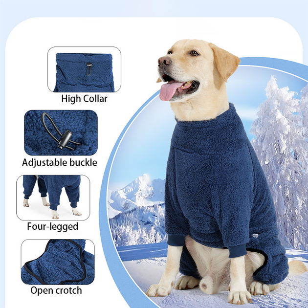 Флисовый комбинезон для собак Wan Talk Four-legged Pullover Dog Coat, Navy Blue, S - Фото 4 Флисовый комбинезон для собак Wan Talk Four-legged Pullover Dog Coat, Navy Blue, S - изображение 4