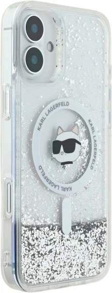 Панель Karl Lagerfeld Liquid Glitter Choupette Head Magsafe для iPhone 16 Transparent (3666339319205) - зображення 4