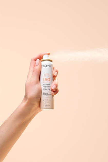 Спрей для обличчя Paese Ультралегкий захисний поверх макіяжу з SPF 50 75 мл (5902627627941) - зображення 4