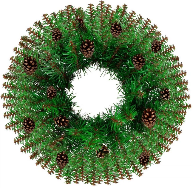 Святковий вінок Springos на двері з шишками 45 см (5907719492223) - зображення 1