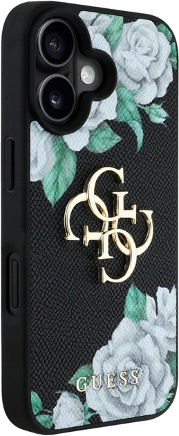 Панель Guess Grained Roses Big 4G для Apple iPhone 16 Black (3666339426927) - зображення 3