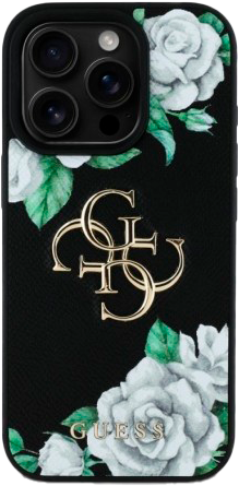 Панель Guess Grained Roses Big 4G для Apple iPhone 16 Pro Max Black (3666339426958) - зображення 2