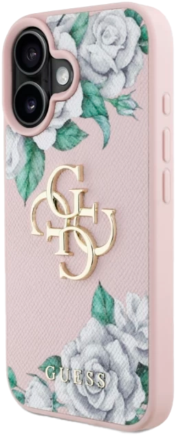 Панель Guess Grained Roses Big 4G для Apple iPhone 16 Pink (3666339427078) - зображення 2