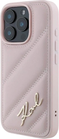 Панель Karl Lagerfeld Quilted Signature для iPhone 16 Pro Pink (3666339317829) - зображення 2