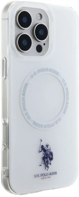 Etui U.S. Polo Assn IML Ring MagSafe do Apple iPhone 16 Pro Max White (USHMP16XHOCLDPW) - obraz 4