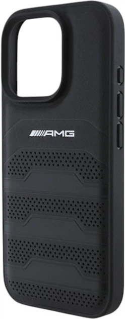 Панель AMG Leather Debossed Lines Black Logo для Apple iPhone 16 Pro Max Black (AMHCP16XGSEBK) - зображення 6