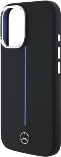 Etui Mercedes-Benz Silicone Blue Stripe MagSafe do Apple iPhone 16 Black (MEHMP16S23SUMBK) - obraz 6