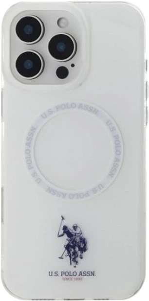 Etui U.S. Polo Assn IML Ring MagSafe do Apple iPhone 16 Pro White (USHMP16LHOCLDPW) - obraz 3