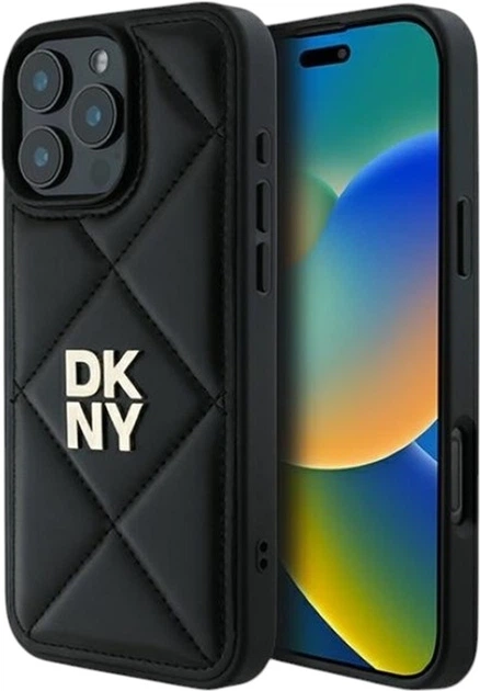 Панель DKNY Quilted Stack Logo для Apple iPhone 16 Pro Black (DKHCP16LPQDSLK) - зображення 1