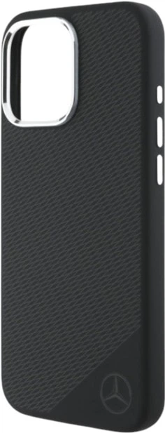 Etui Mercedes-Benz Silicone Tonal Logo Wood Pattern MagSafe do Apple iPhone 16 Pro Max Black (MEHMP16X23SUGDK) - obraz 6