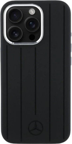 Etui Mercedes-Benz Silicone Vertical Tonal Stripes MagSafe do Apple iPhone 16 Pro Max Black (MEHMP16X23SUVSK) - obraz 3