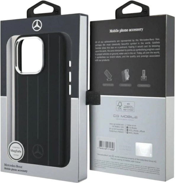 Etui Mercedes-Benz Silicone Vertical Tonal Stripes MagSafe do Apple iPhone 16 Pro Black (MEHMP16L23SUVSK) - obraz 8