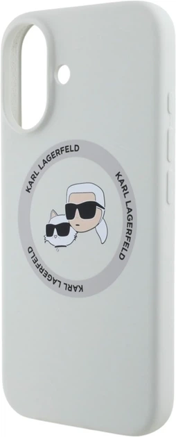 Etui Karl Lagerfeld Silicone Double Heads And Circle MagSafe do Apple iPhone 16 Beige (KLHMP16SSKCHTCE) - obraz 6