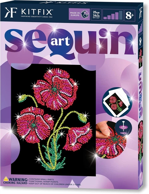 Набір для творчості Kitfix Sequin Art Purple Poppies (5905935810197) - зображення 2