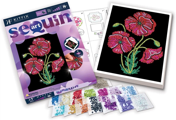Набір для творчості Kitfix Sequin Art Purple Poppies (5905935810197) - зображення 3