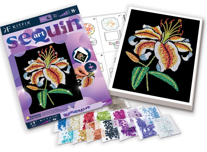 Zestaw kreatywny Kitfix Sequin Art Purple Tiger Lily (5905935810203) - obraz 3
