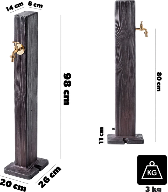 Słupek ogrodowy z kranem Kadax Torres Brązowy (K10742) - obraz 6