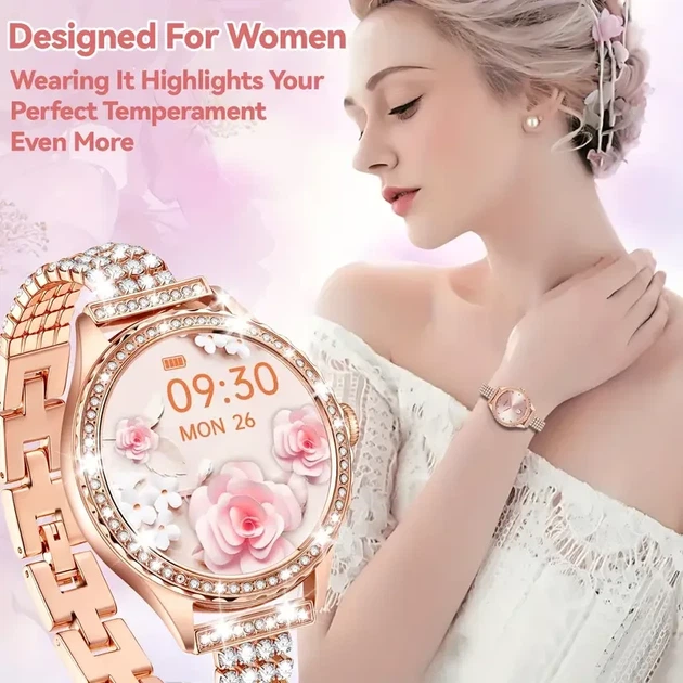 Смарт-часы с камнями Luxury Crystal, мониторингом пульса и сна, украинским языком и двумя ремешками - Фото 3 Смарт-часы с камнями Luxury Crystal, мониторингом пульса и сна, украинским языком и двумя ремешками - изображение 3