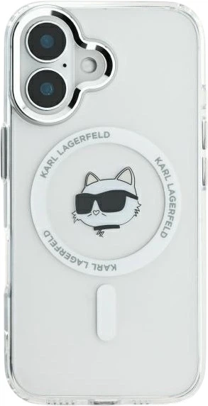 Etui plecki Karl Lagerfeld IML Metal Choupette Head MagSafe do iPhone 16 Plus White (3666339318093) - obraz 3