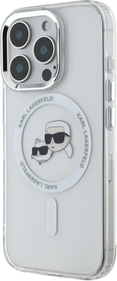 Панель Karl Lagerfeld IML Metal Karl&Choupette Head MagSafe для iPhone 16 Pro Max White (3666339318154) - зображення 2