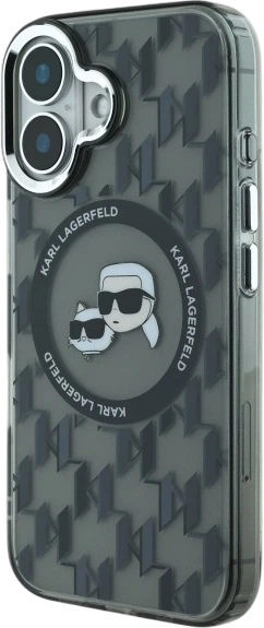 Панель Karl Lagerfeld IML Monogram Karl&Choupette Head MagSafe для iPhone 16 Black (3666339318369) - зображення 2