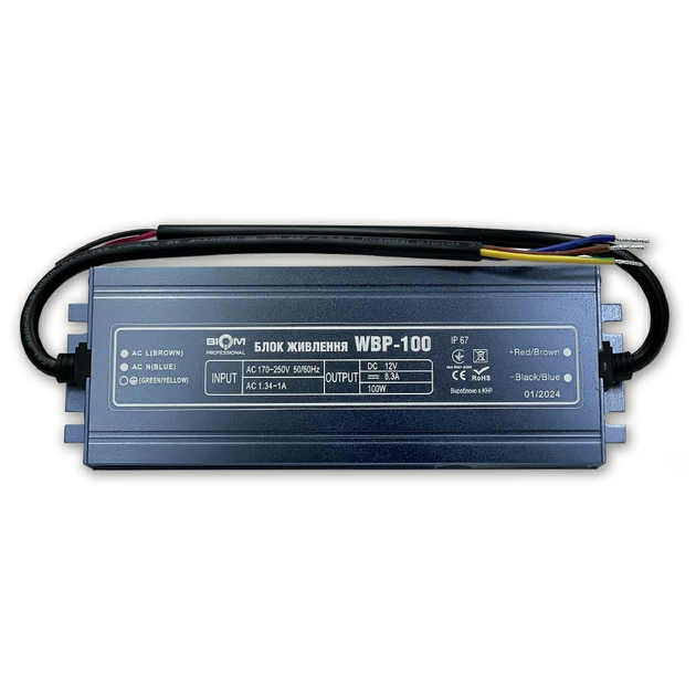 Блок питания герметичный 100W 12V 8,3A IP67 Biom Professional WBP-100 - изображение 2
