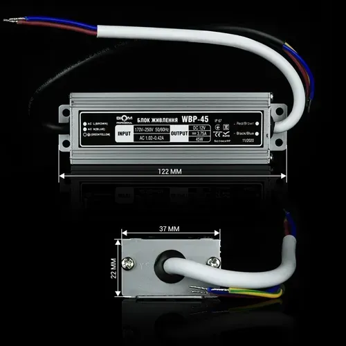 Блок питания герметичный 45W 12V 3,8A IP67 Biom Professional WBP-45-12 - изображение 3