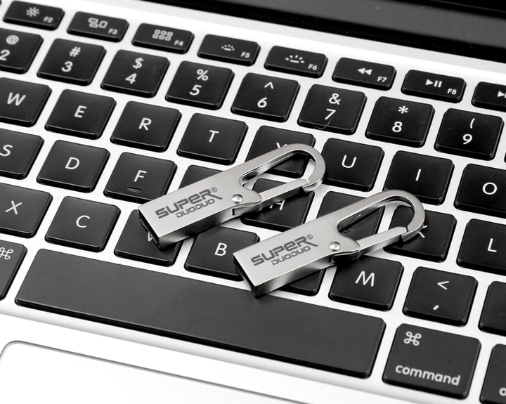 USB Флешка для компьютера 32ГБ Super DuoDuo 32gb металлическая флешка с карабином Серебристый - изображение 10